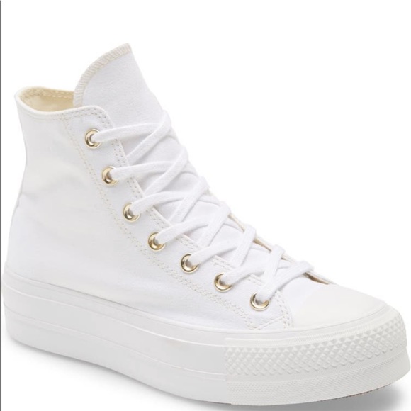 converse elevated gold platform chuck taylor all star high top